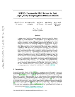 SEEDS: Exponential SDE Solvers for Fast High-Quality Sampling from
  Diffusion Models