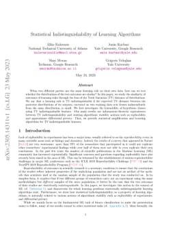 Statistical Indistinguishability of Learning Algorithms