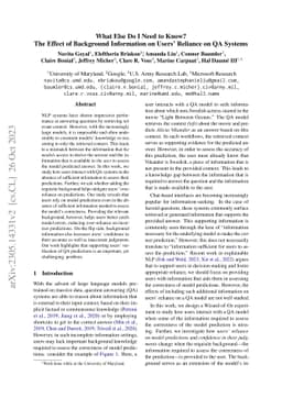 What Else Do I Need to Know? The Effect of Background Information on
  Users' Reliance on QA Systems