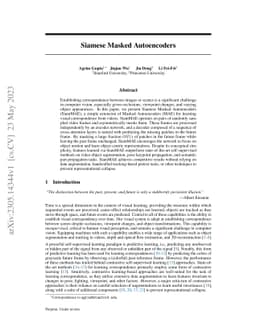 Siamese Masked Autoencoders