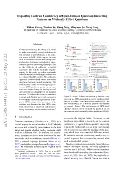 Exploring Contrast Consistency of Open-Domain Question Answering Systems
  on Minimally Edited Questions