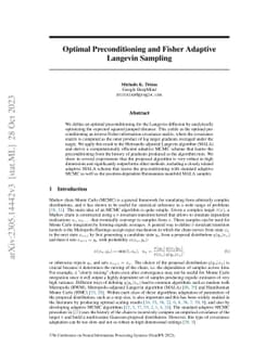 Optimal Preconditioning and Fisher Adaptive Langevin Sampling