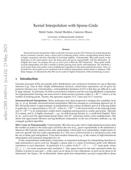 Kernel Interpolation with Sparse Grids