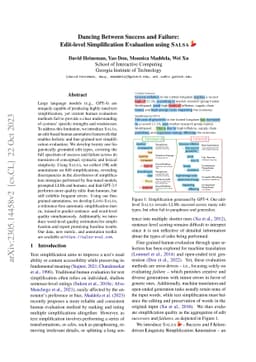 Dancing Between Success and Failure: Edit-level Simplification
  Evaluation using SALSA