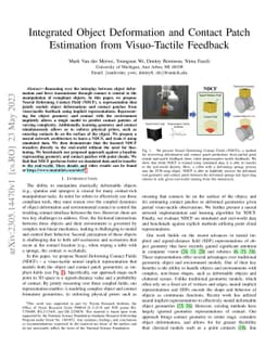 Integrated Object Deformation and Contact Patch Estimation from
  Visuo-Tactile Feedback