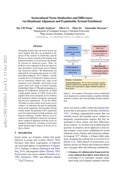 Sociocultural Norm Similarities and Differences via Situational
  Alignment and Explainable Textual Entailment
