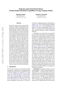 Deduction under Perturbed Evidence: Probing Student Simulation
  Capabilities of Large Language Models