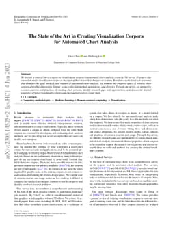 The State of the Art in Creating Visualization Corpora for Automated
  Chart Analysis