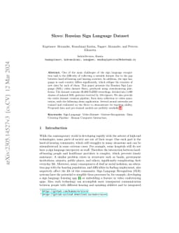 Slovo: Russian Sign Language Dataset