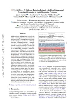 MathDial: A Dialogue Tutoring Dataset with Rich Pedagogical Properties
  Grounded in Math Reasoning Problems