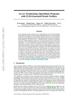ALGO: Synthesizing Algorithmic Programs with LLM-Generated Oracle
  Verifiers
