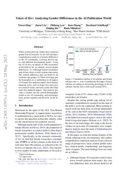 Voices of Her: Analyzing Gender Differences in the AI Publication World