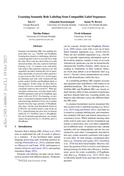 Learning Semantic Role Labeling from Compatible Label Sequences