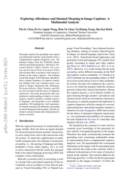 Exploring Affordance and Situated Meaning in Image Captions: A
  Multimodal Analysis