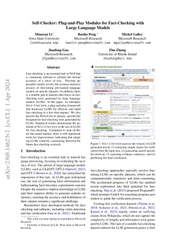 Self-Checker: Plug-and-Play Modules for Fact-Checking with Large
  Language Models