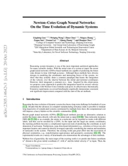 Newton-Cotes Graph Neural Networks: On the Time Evolution of Dynamic
  Systems