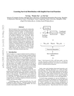 Learning Survival Distribution with Implicit Survival Function