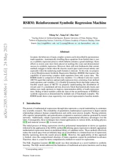 RSRM: Reinforcement Symbolic Regression Machine