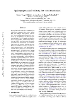 Quantifying Character Similarity with Vision Transformers
