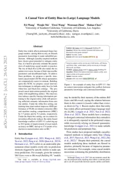 A Causal View of Entity Bias in (Large) Language Models