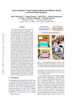 I Spy a Metaphor: Large Language Models and Diffusion Models Co-Create
  Visual Metaphors