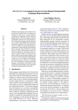 SenteCon: Leveraging Lexicons to Learn Human-Interpretable Language
  Representations