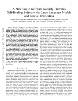 A New Era in Software Security: Towards Self-Healing Software via Large
  Language Models and Formal Verification