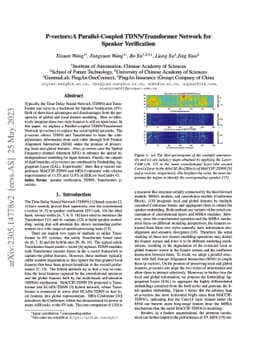 P-vectors: A Parallel-Coupled TDNN/Transformer Network for Speaker
  Verification