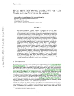 IBCL: Zero-shot Model Generation for Task Trade-offs in Continual
  Learning