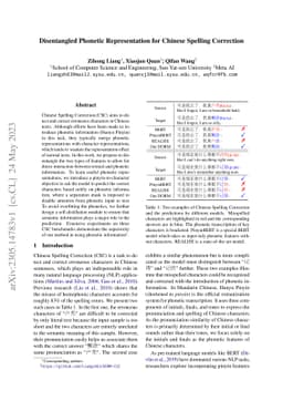 Disentangled Phonetic Representation for Chinese Spelling Correction