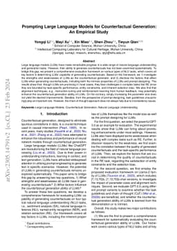Prompting Large Language Models for Counterfactual Generation: An
  Empirical Study
