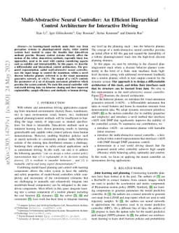 Multi-Abstractive Neural Controller: An Efficient Hierarchical Control
  Architecture for Interactive Driving