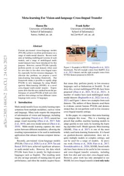 Meta-learning For Vision-and-language Cross-lingual Transfer