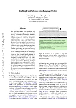 Drafting Event Schemas using Language Models