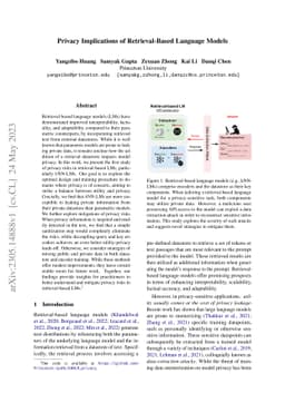 Privacy Implications of Retrieval-Based Language Models