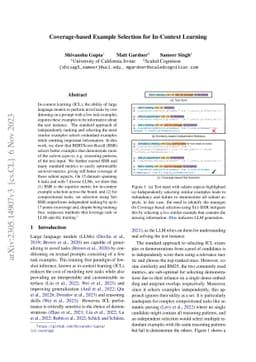 Coverage-based Example Selection for In-Context Learning