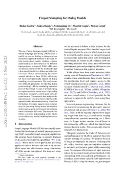 Frugal Prompting for Dialog Models