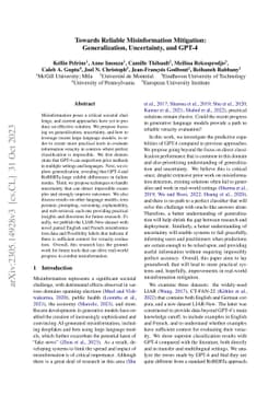 Towards Reliable Misinformation Mitigation: Generalization, Uncertainty,
  and GPT-4