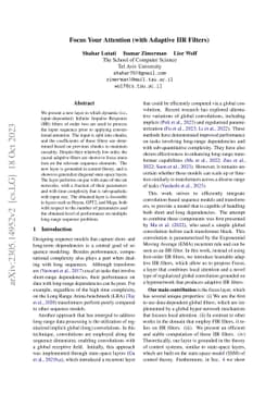 Focus Your Attention (with Adaptive IIR Filters)