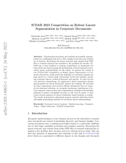 ICDAR 2023 Competition on Robust Layout Segmentation in Corporate
  Documents