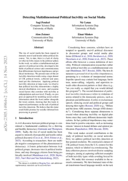 Detecting Multidimensional Political Incivility on Social Media