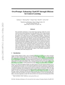 OverPrompt: Enhancing ChatGPT through Efficient In-Context Learning