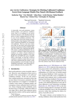 Just Ask for Calibration: Strategies for Eliciting Calibrated Confidence
  Scores from Language Models Fine-Tuned with Human Feedback