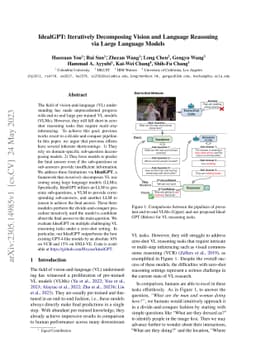 IdealGPT: Iteratively Decomposing Vision and Language Reasoning via Large Language Models