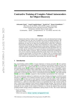 Contrastive Training of Complex-Valued Autoencoders for Object Discovery