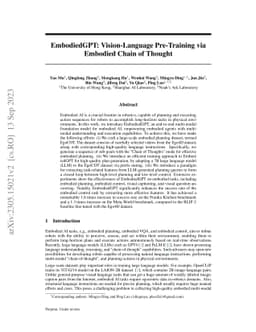 EmbodiedGPT: Vision-Language Pre-Training via Embodied Chain of Thought