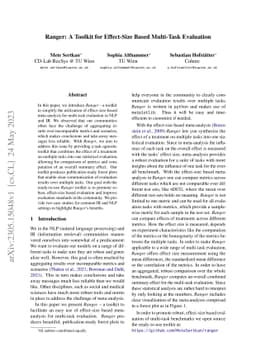 Ranger: A Toolkit for Effect-Size Based Multi-Task Evaluation