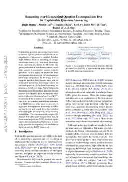 Reasoning over Hierarchical Question Decomposition Tree for Explainable
  Question Answering