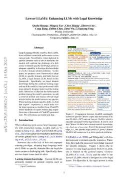 Lawyer LLaMA Technical Report