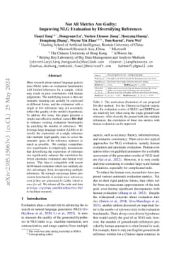 Not All Metrics Are Guilty: Improving NLG Evaluation by Diversifying
  References